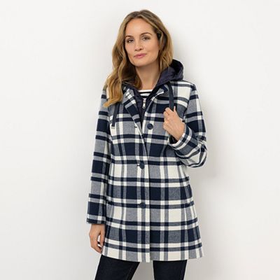 Thumbnail - STRANDFEIN Jacke in Wolloptik Materialmix Westeneinsatz mit Kapuze herausnehmbar