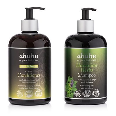 Thumbnail - ahuhu organic hair care Herbs Shampoo & Lemon Conditioner je 500ml