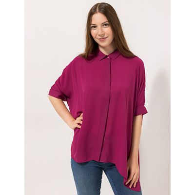 Thumbnail - DINE 'N' DANCE Bluse, 3/4-Arm Kragen verdeckte Knopfleiste oversize
