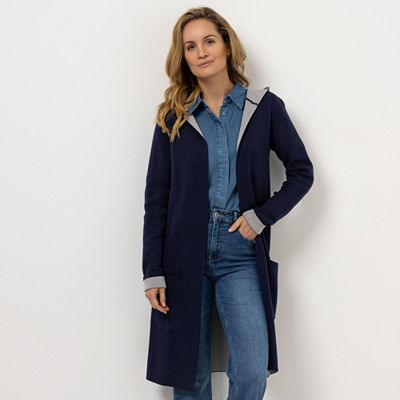 Thumbnail - STRANDFEIN Longcardigan mit Kapuze Doubleface figurumspielend