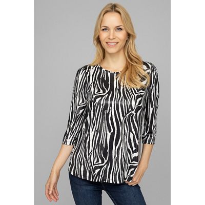 KIM & CO. Shirt, 3/4-Arm Brazil Knit Jersey mit Folien-Druck figurumspielend