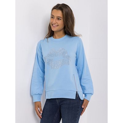 KILIAN KERNER SENSES Sweatshirt, Strass-Applikation Reißverschlüsse leger weit