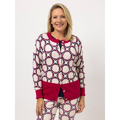Thumbnail - KILIAN KERNER SENSES Cardigan, Langarm Strass-Knöpfe Allover-Print figurumspielend