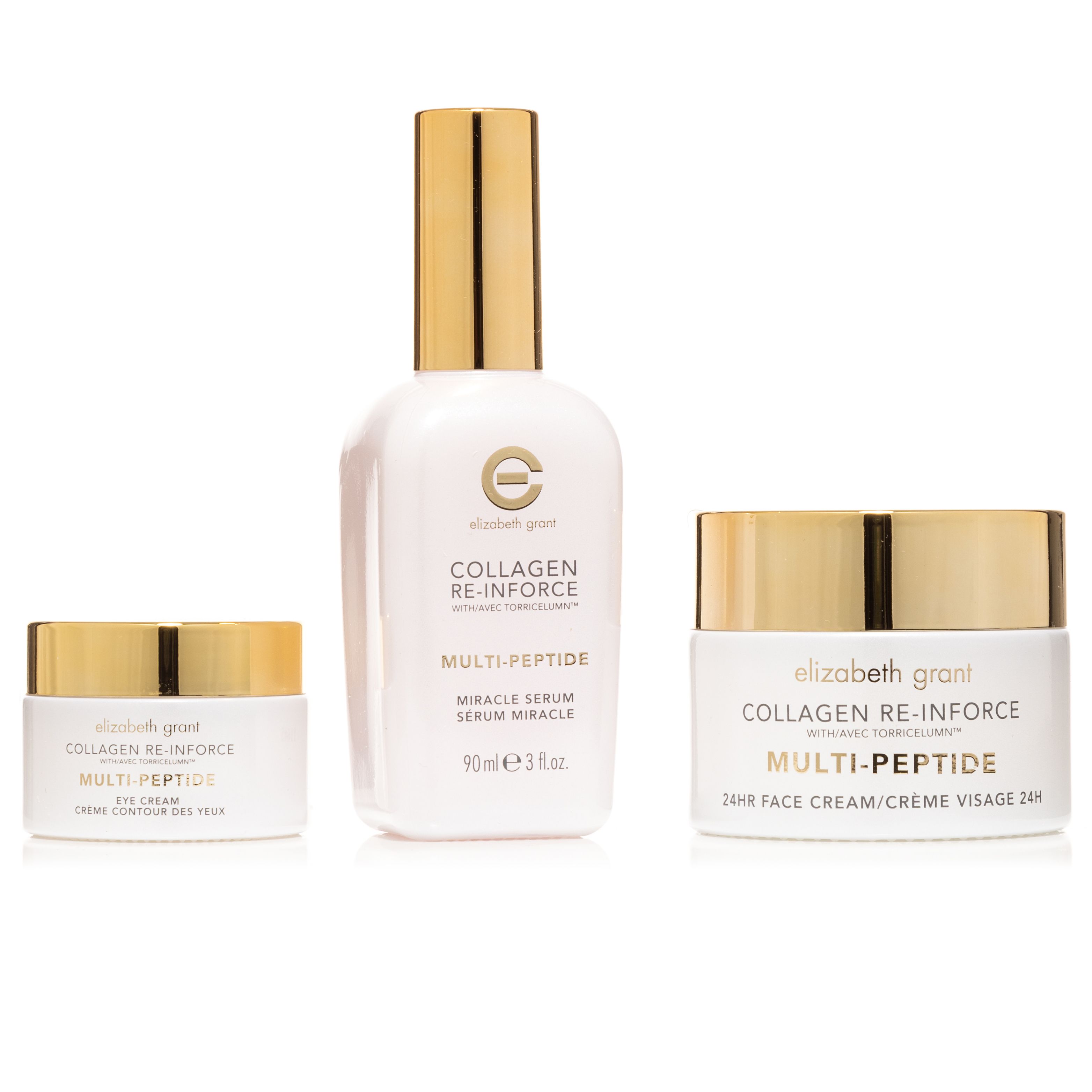 ELIZABETH GRANT Collagen Re-Inforce 24h Creme 100ml, Augencreme 30ml, Serum 90ml