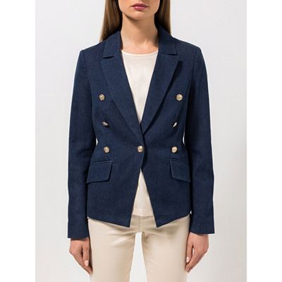 STEFFEN SCHRAUT Blazer Schmuckknöpfe Denim-Optik figurbetont