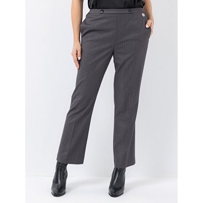 KILIAN KERNER SENSES Hose Teildehnbund Glanz-Nadelstreifen gerades Bein