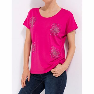 STEFFEN SCHRAUT Shirt, 1/2-Arm Ziersteine aus ECOVERO Viskose leger weit