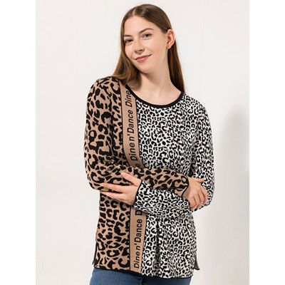DINE 'N' DANCE Pullover, 1/1-Arm Jaquardstrick Seitenschlitze figurumspielend