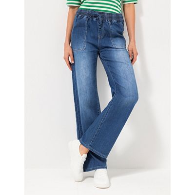 STRANDFEIN Jeanshose Tunnelzug lange Form Bootcut