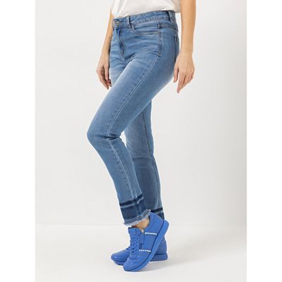 STEFFEN SCHRAUT Jeanshose knöchellang offener Saum sehr schmales Bein