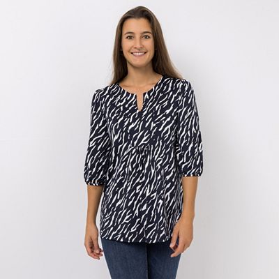 KIM & CO. Longshirt, 3/4-Arm Brazil Knit Jersey Zierausschnitt figurumspielend