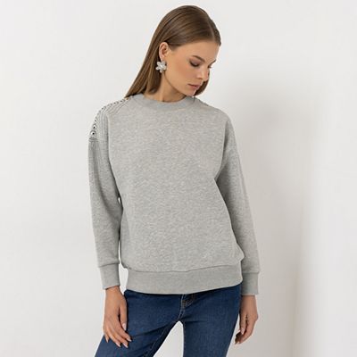 Thumbnail - STEFFEN SCHRAUT Sweatshirt Rundhalsauschnitt Nietendetails Oversize - leger weit