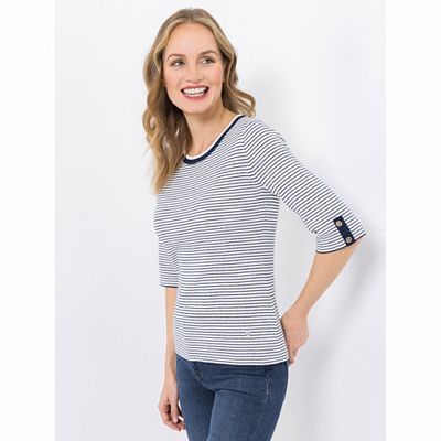EVA LUTZ Pullover langer 1/2-Arm Rundhalsausschnitt figurbetont