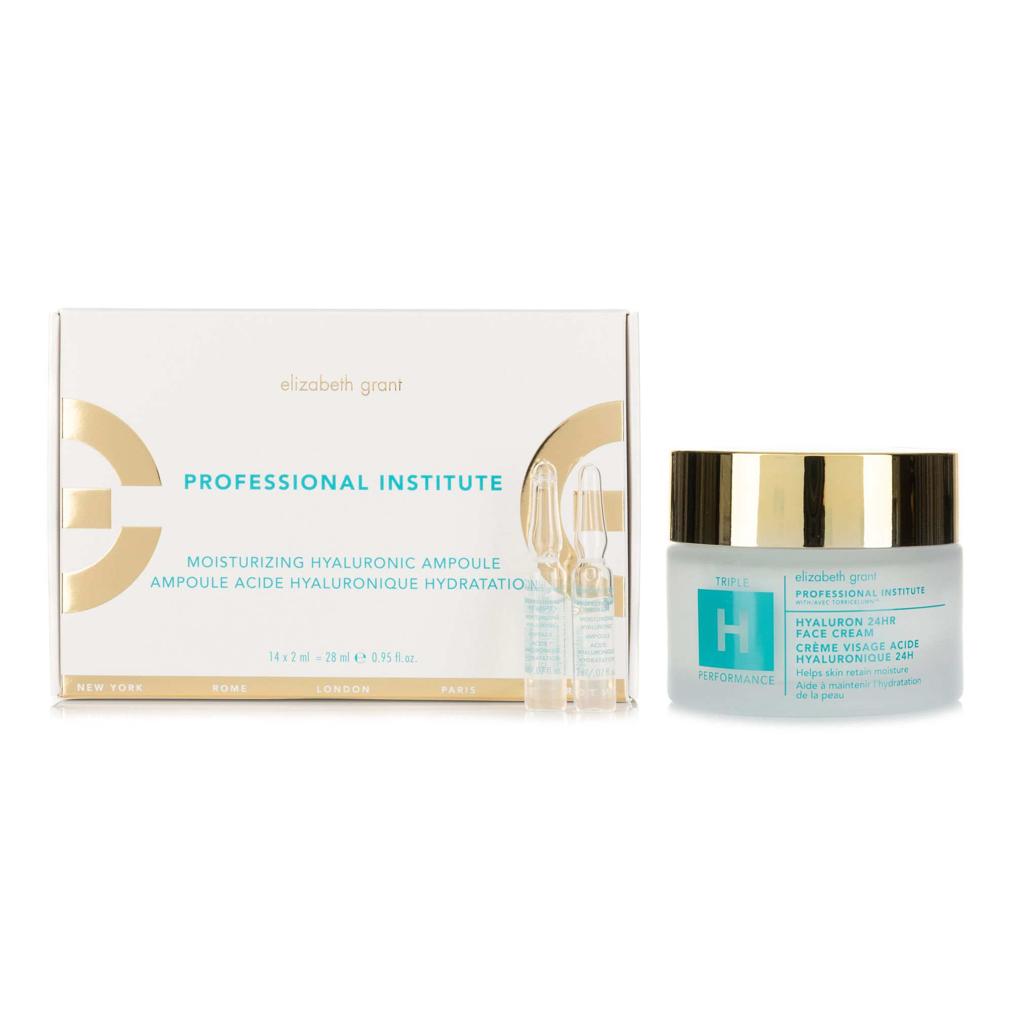 ELIZABETH GRANT Professional Institute 24H Creme 100ml, Ampullen 14x 2ml