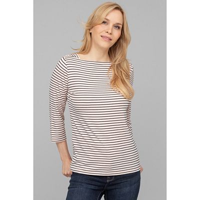 Thumbnail - EVA LUTZ Shirt, 3/4-Arm U-Boot-Ausschnitt Streifen-Design figurumspielend
