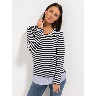 STEFFEN SCHRAUT Shirt, 1/1-Arm Bluseneinsatz mit ECOVERO Viskose figurumspielend