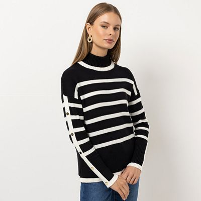 Thumbnail - STEFFEN SCHRAUT Pullover breiter Stehkragen Ziernieten leger weit