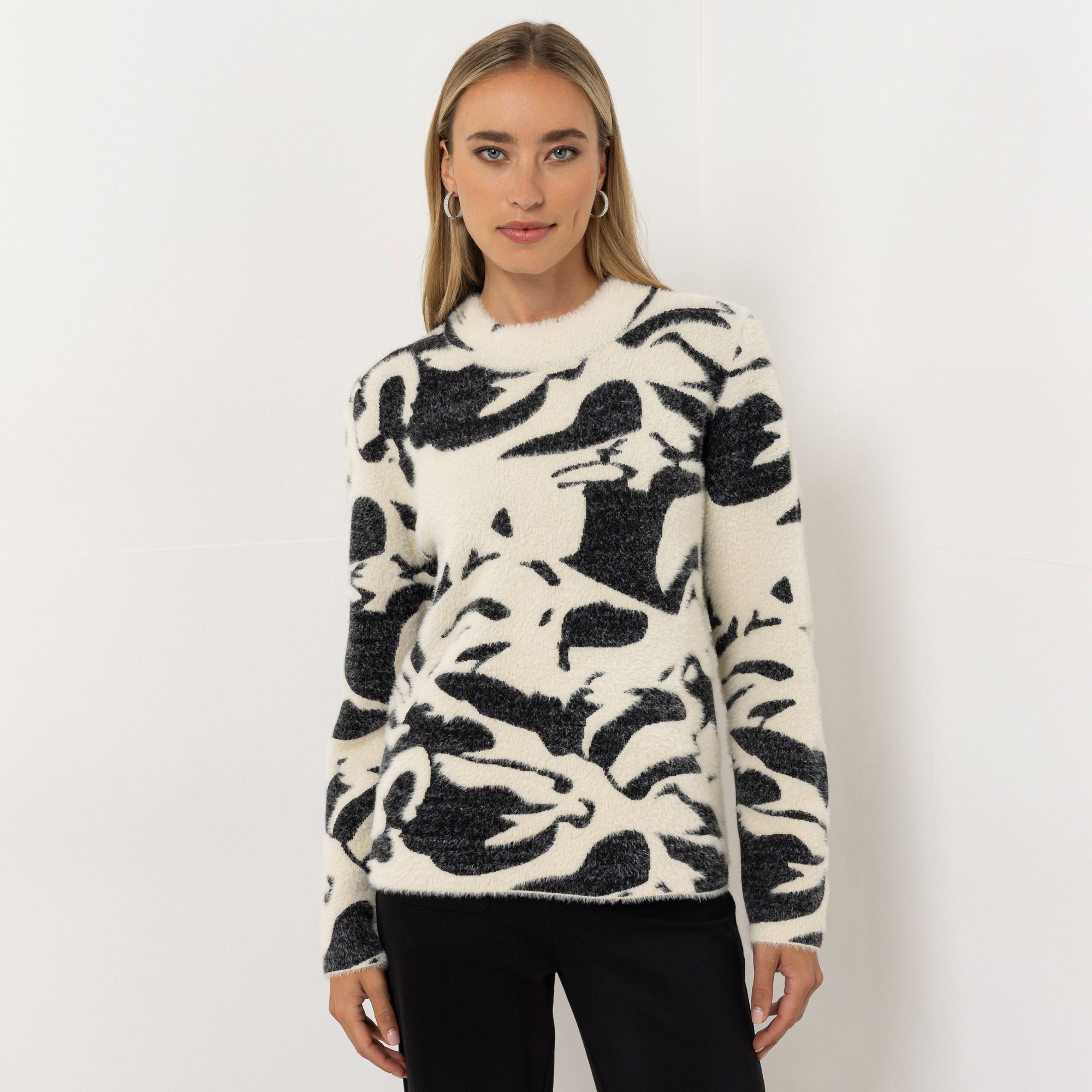 STEFFEN SCHRAUT Pullover Stehkragen weicher Jacquard figurumspielend