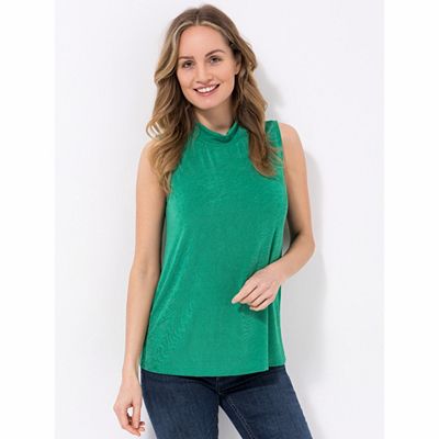 Thumbnail - KIM & CO. Top, Stehkragen Slinky Jersey gerader Saumabschluss figurbetont