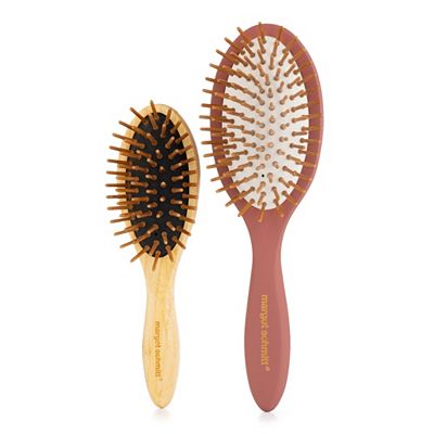 MARGOT SCHMITT® ovale Lotus Pneumassagebürste und kleine Bambus Reisebürste