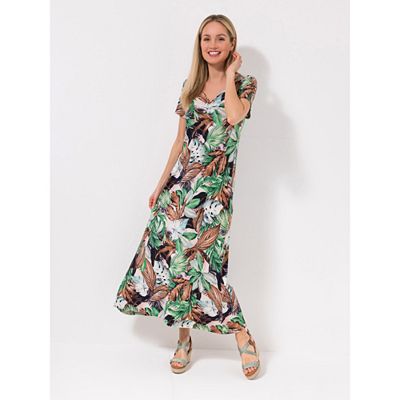 KIM & CO. Maxikleid Brazil Knit Jersey Zierausschnitt figurumspielend