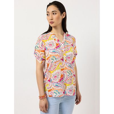 STEFFEN SCHRAUT Bluse, 1/2-Arm halbe Knopfleiste Ärmel-Riegel leger weit