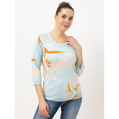 DAWID by Dawid Tomaszewski Pullover, 3/4-Arm Strass-Details figurumspielend