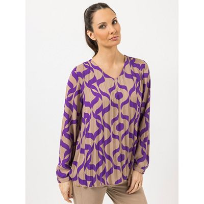 STEFFEN SCHRAUT Bluse Acapulco Plissée-Falten V-Ausschnitt leger weit