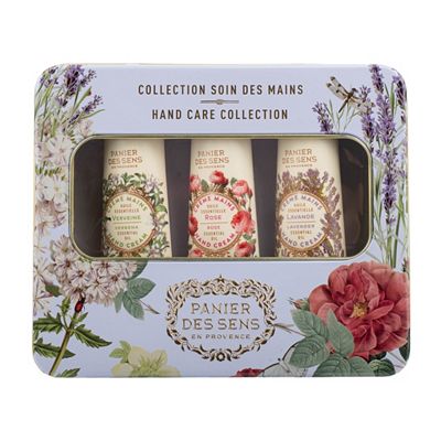 PANIER DES SENS Handcreme Set Lavendel, Rose u. Verbene 3x 30ml in Metallbox