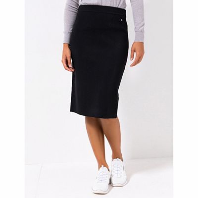 EVA LUTZ Strick-Rock Rundumdehnbund kniebedeckend gerade Form