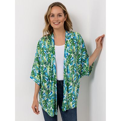 Thumbnail - KIM & CO. Kaftan-Cape Brazil Knit Jersey offene Front figurumspielend