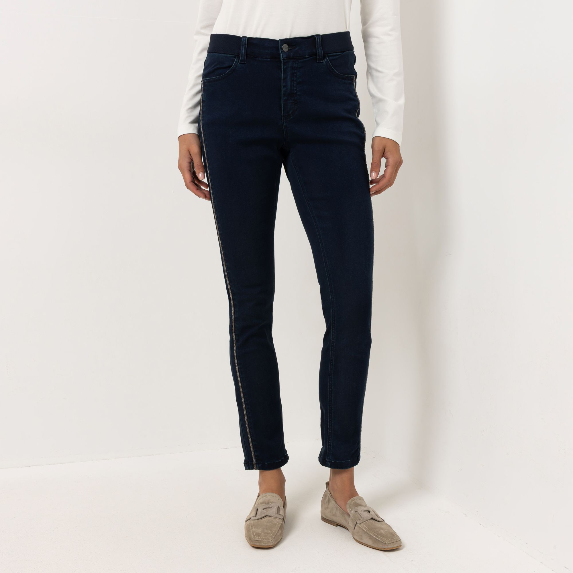 STEFFEN SCHRAUT Jeanshose knöchellang Teildehnbund sehr schmales Bein