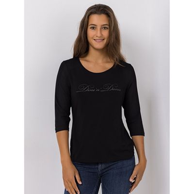 Thumbnail - DINE 'N' DANCE Shirt, 3/4-Arm Rundhalsausschnitt Logo-Schriftzug figurumspielend