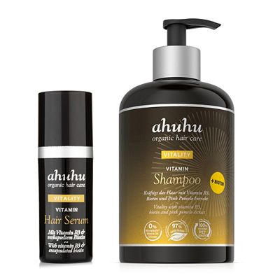 Thumbnail - ahuhu organic hair care Vitamin Shampoo 500ml & Hair Serum 30ml