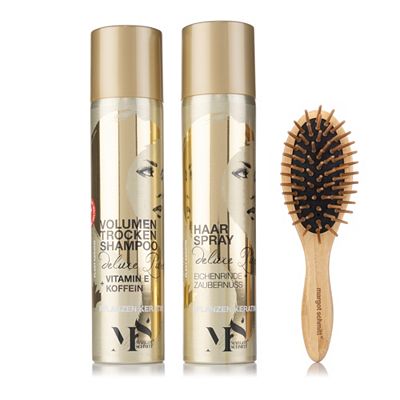 MARGOT SCHMITT® Deluxe Pure Trockenshampoo 300ml & Haarspray 300ml mit Pneumassagebürste