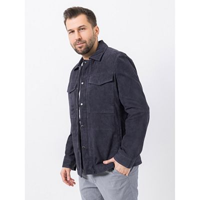 DINE 'N' DANCE Herren-Lederjacke Hemdkragen Druckknopfleiste Brusttaschen