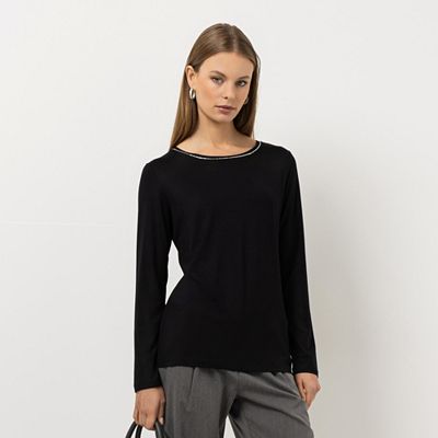 STEFFEN SCHRAUT Shirt Ibiza Rundhalsausschnitt Strassdetail figurumspielend