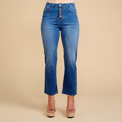 SCHIFFHAUER MUNICH® Jeans, 7/8 Länge Happiness mit Schmuckknöpfen schmales Bein