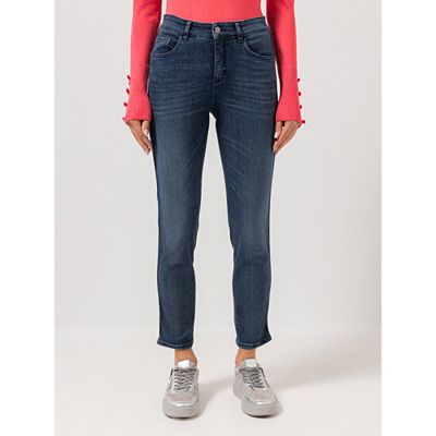 STEFFEN SCHRAUT Jeans Paris knöchellang Glitzer-Galon sehr schmales Bein