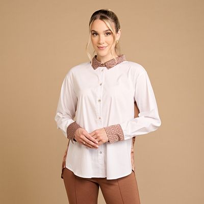 Thumbnail - SCHIFFHAUER MUNICH® Bluse White Blouse Art Logoknöpfe figurumspielend