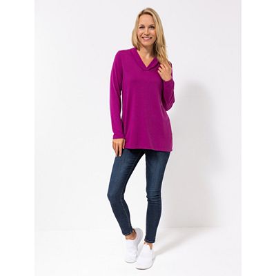 KIM & CO. Shirt, 1/1-Arm Soft Touch Jersey weich & wärmend Schalkragen