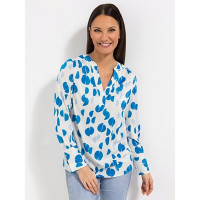 STEFFEN SCHRAUT Bluse, 1/1-Arm Serafino-Ausschnitt 97% recyceltes PES figurumspielend