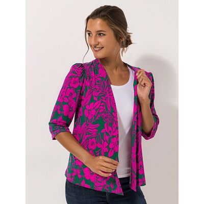 KIM & CO. Bolero, 3/4-Arm Brazil Knit Jersey offene Front figurumspielend