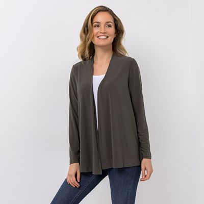 KIM & CO. Cardigan, Langarm Deluxe Brazil Knit Raffung im Rücken figurumspielend