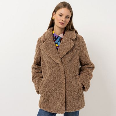 STEFFEN SCHRAUT Teddyjacke Reverskragen Leistentaschen figurumspielend