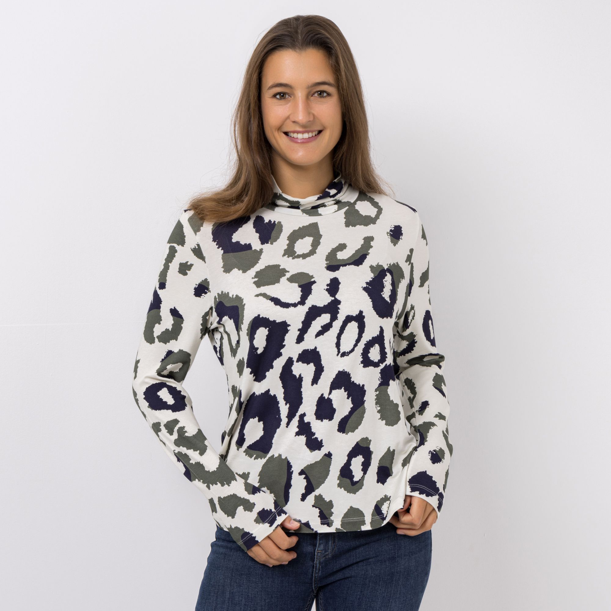 DINE 'N' DANCE Shirt langarm mit Rollkragen figurumspielend