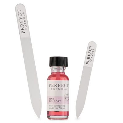 PERFECT FORMULA Pink Gel Coat 18ml Crystal File 14cm Crystal File 10cm