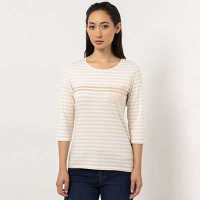 STEFFEN SCHRAUT Shirt, 3/4-Arm Strassdetails mit ECOVERO Viskose figurumspielend