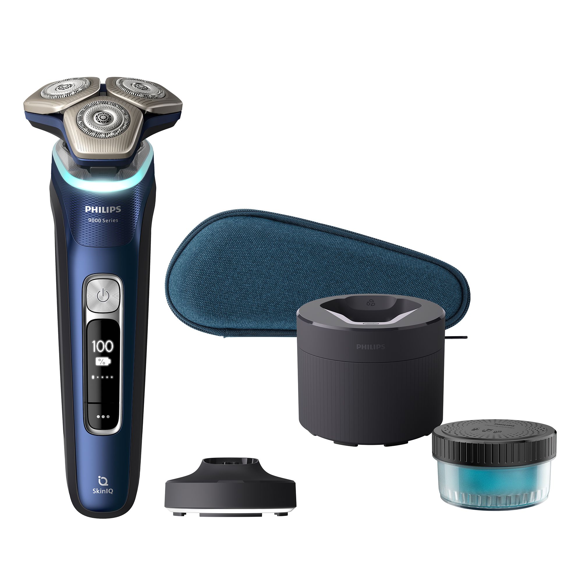 PHILIPS Shaver Series 9000 Elektrischer Nass- & Trockenrasierer mit SkinIQ im großen Set S9980/54