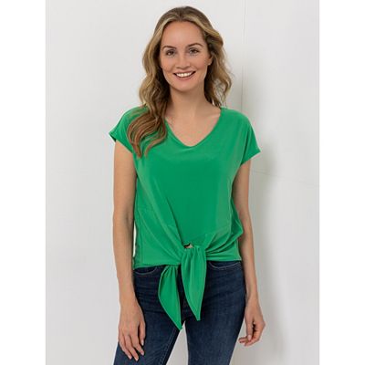 KIM & CO. Shirt, 1/2-Arm Deluxe Brazil Knit Knoten-Detail figurumspielend